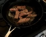 A picture of step 5 of My Sautèed Beef in wholegrain mustard & Caralmerized Onions😀.