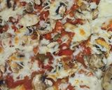 Foto del paso 6 de la receta 🍕 Pizza de pimientos y champiñones con base de garbanzos