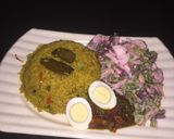 A picture of step 4 of Fried rice with beetroot salad.