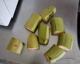 A picture of step 1 of Unripe Plantain swallow.