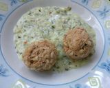 Cukkinifőzelék húsgombóccal recept fázis 5 fotója