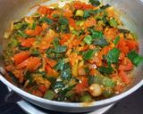 A picture of step 2 of Punjabi dinner thali.
