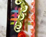 A picture of step 6 of Cucumber snail or chain...And flower salad.
