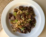 A picture of step 6 of Steak Garlic Noodles.