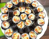 Hình bước làm 5 của món Kim bap Hàn Quốc