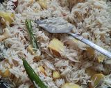A picture of step 6 of Yam Pulao.