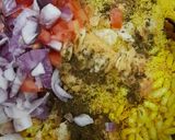 A picture of step 2 of Bhelpuri or Bhel.