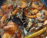 Foto langkah ke 6 dari resep Gulai Udang Jantung Pisang.