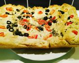 Focaccia - olívabogyóval, rozmaringgal és paradicsommal recept fázis 8 fotója