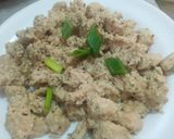 A picture of step 6 of Ginger malai boti chunks.