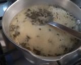 A picture of step 4 of Kashmiri chai /Pink tea.
