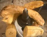 A picture of step 1 of Plantain chocolate chip cake.