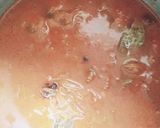 A picture of step 2 of Paya curry with tandoori roti.