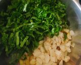 A picture of step 3 of Muli ki subji with maize flour.
