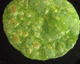 A picture of step 2 of Palak paneer paratha.