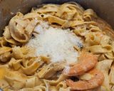 Foto del paso 13 de la receta: Tagliatelle al huevo con langostinos y almejas