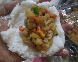 Foto langkah ke 3 dari resep Lontong isi lengkap sama bakwan n sambel kacang.