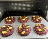 A picture of step 11 of Eggless Beetroot Muffins – Naturally Pink, Wholesome & Nutty.