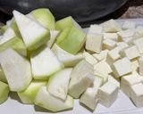 A picture of step 4 of Lau, Paneer diye Chola’r Dal (Chana Dal with Louki/ Bottle Gourd and Paneer/Cottage Cheese).