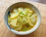Hình bước làm 5 của món Khoai tây nấu rau cần nước và thì là