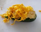 A picture of step 2 of Bacon wrapped Jalapeno Mac and cheese poppers.