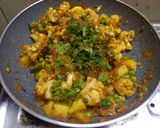 A picture of step 6 of Gobi Aloo Matar ki Sabzi / cauliflower,potato,pea veg.
