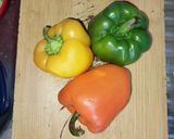 A picture of step 1 of Stuffed Peppers with Marinated Pork Jerky.