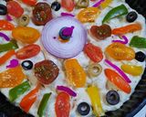 A picture of step 6 of Floral Mosaic Focaccia.