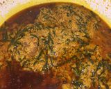 A picture of step 6 of Pounded yam and egusi soup.