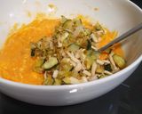 A picture of step 3 of Spanish omelette with sweet potato.