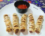Foto del paso 5 de la receta: Salchichas momia para Halloween