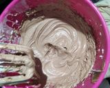 A picture of step 5 of Santa chocolate cake.