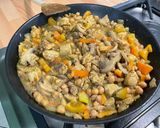 Une image de l'étape 13 de Pois chiches aux champignons et poulet épicé.