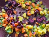 Arroz con trigo y vegetales