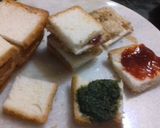 A picture of step 3 of Tri colour sandwich.