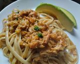 Foto del paso 13 de la receta: Tallarines🥫🍝🥛con atún🍅🌶️🍝