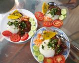 Hình bước làm 8 của món Cơm tấm thịt ram nước dừa và chả trứng hấp