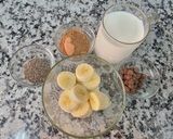 A picture of step 1 of Chocolate Chia Banana Milkshake.