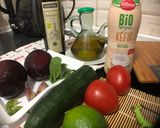 A picture of step 12 of Cold Beet and Kefir (or Yogurt) Soup with Mint, Ham Salt, and Cheese Crisps.