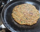 A picture of step 7 of Mixed flour n mix leafy green vegetables thepla.