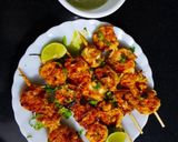 A picture of step 8 of Grilled tandoori jumbo prawns.