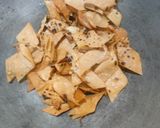 A picture of step 1 of Mexican Bhel with Leftover Roti Nachos.