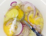 A picture of step 1 of Onion eggs#author marathon.