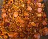 A picture of step 1 of Hot dog tater tot casserole.
