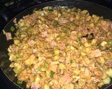 A picture of step 4 of Sincronizada with Chorizo and Potato Filling.
