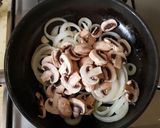 A picture of step 4 of Mustard Chicken Thighs with Bell Pepper and Mushroom Side.