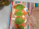 Rollos de pollo rellenos de mozzarela