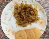A picture of step 3 of Vermicelli Upma and Rainbow cake idli.
