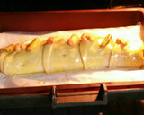 Foto del paso 9 de la receta: Brazo de gitano salado relleno gambas ajos tiernos y espárragos