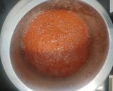 A picture of step 2 of Tomato Soup with sauteed garlic vegetables.